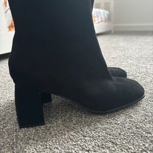 ASOS Black Suede Heeled Boots